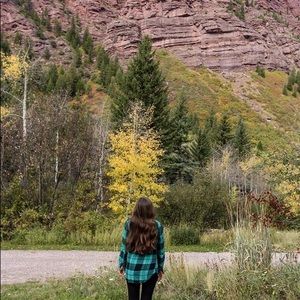 Green flannel button up